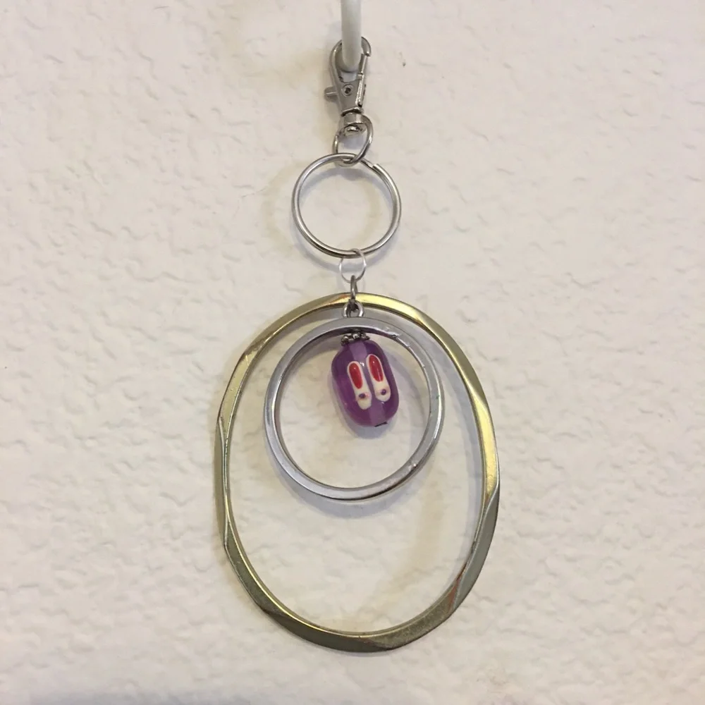 Vintage repurpose salvaged estate gem keychain